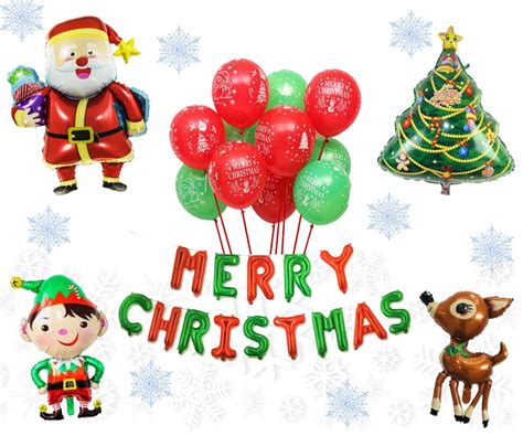 Merry Christmas Balloons Decorations | Etsy UK