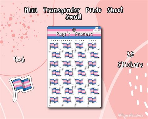 Small Transgender Pride Flag Sticker Sheets Bulk Trans Pride Etsy