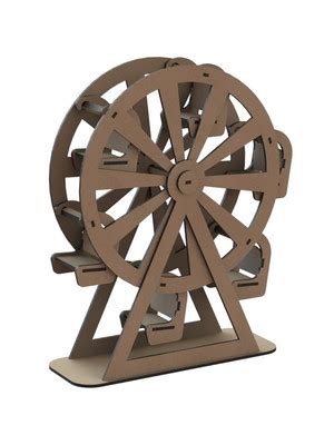 Roda Gigante Em Miniatura Corta A Laser Em Mdf Cor Marrom Compre