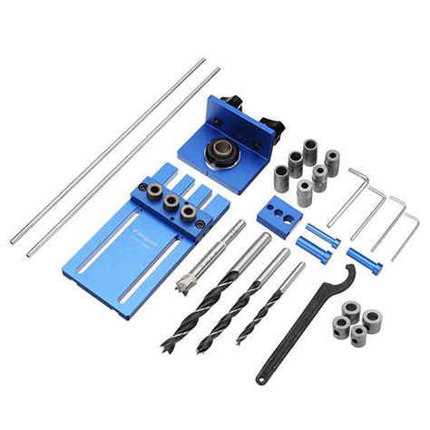 Drillpro Aluminum Alloy Dowelling Jig Set Wood Dowel Drilling