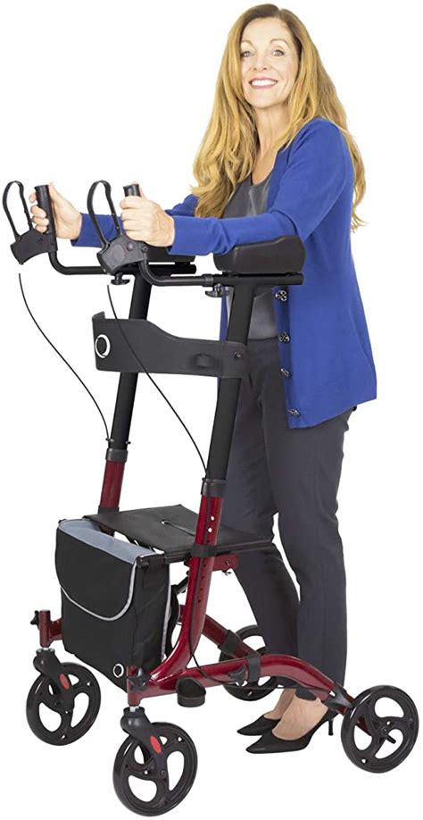 Vive Mobility Upright Walker with Seat - Stand Up Rollator, Arm Rests ...