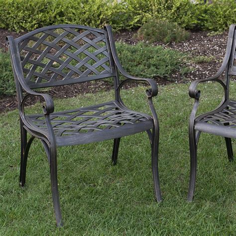 Beachcrest Home Binnett Cast Aluminum Patio Dining Arm Chair Wayfairca