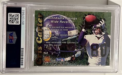 Cris Carter Pacific Prisms Signed Auto Autographed Minnesota