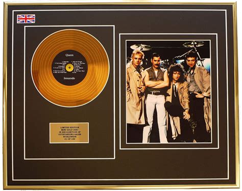 QUEEN MINI METAL GOLD DISC PHOTO DISPLAY LIMITED EDITION COA INNUENDO