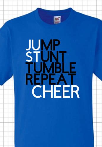 Cheerleading T Shirt Jump Stunt Tumble Repeat Cheer