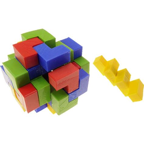 Cubic Spiral Burr 3D Printed Puzzles Puzzle Master Inc