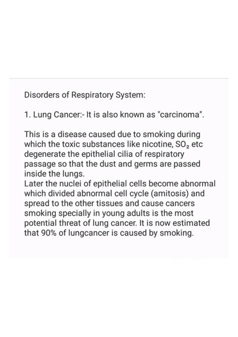 Solution Disorder Of Respiratory System Studypool