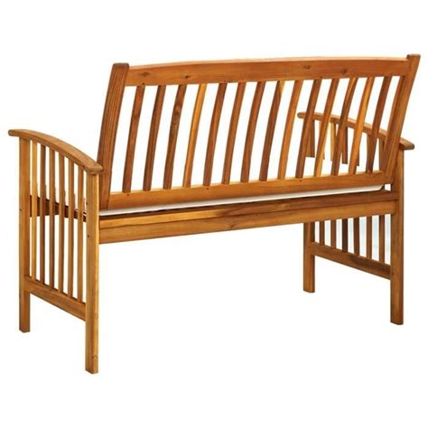 Banc De Jardin Vidaxl Bois D Acacia Massif Coussins Inclus