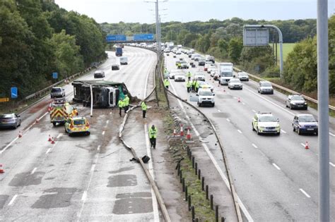 M4 Crash As Overturned Lorry Causes Motorway To Close Between Junctions