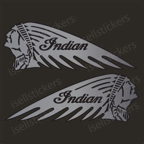 Indian Motorcycle Gas Tank Silver Metallic Bumper Sticker Window Decal