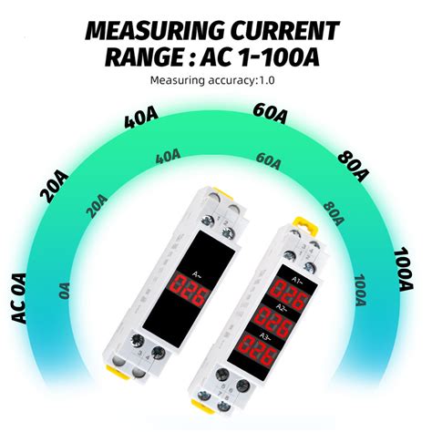 Din Rail Mount Three Phase Ampere Meter Ac A Mini Modular Current