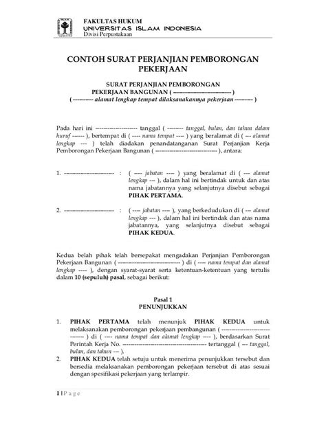 Detail Contoh Surat Perjanjian Pembayaran Uang Muka Koleksi Nomer