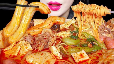 마라탕 먹방 Asmr Mukbang Spicy Hot Pot Enoki Mushroom 분모자 중국당면 버섯 Malatang Eating Sounds Youtube