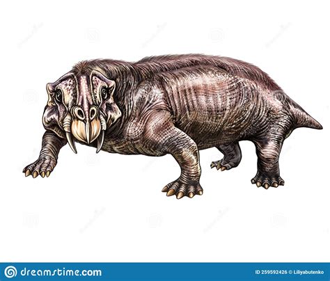 Lystrosaurus, A Small Herbivorous Dinosaur Stock Photo | CartoonDealer ...