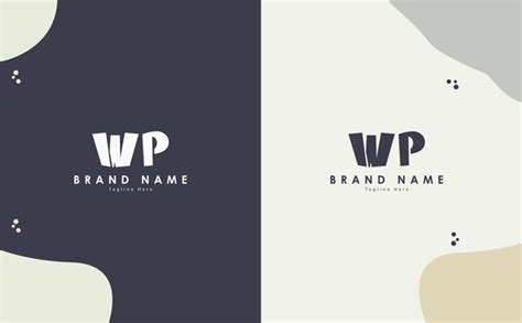 Desenho Do Logotipo Vetorial De Letras Wp Vetor Premium