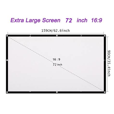 Portable Projector Screen Inch Hd Folding Indoor Outdoor Movie