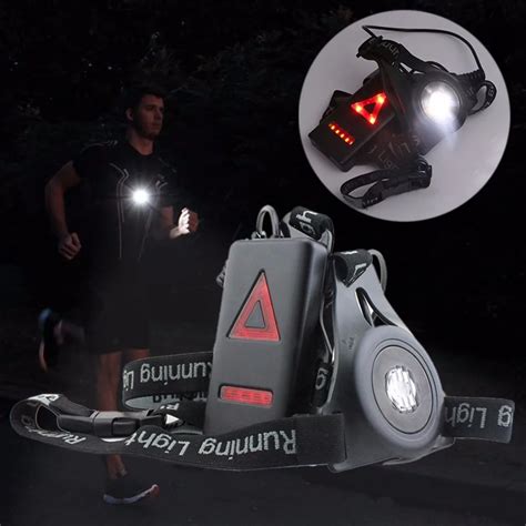 IKVVT Black Outdoor Sports Waterproof LED Night Running Flashlight USB