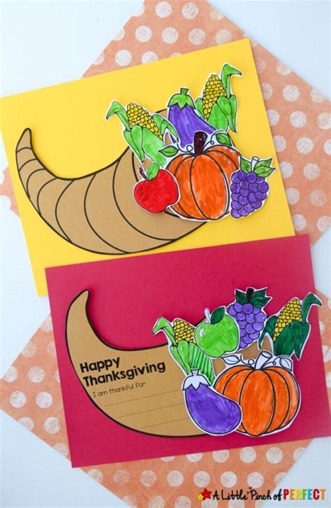 Cornucopia Thanksgiving Kids Craft And Free Template A Little Pinch