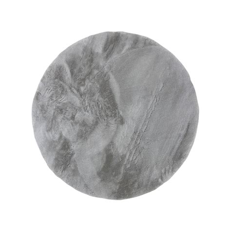 Tapis Rond Doux Gris à Poils Longs Fuzzy 200x200cm Leroy Merlin