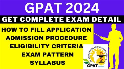 Gpat Notification Out Application Dates Eligibility Syllabus