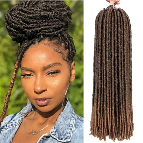 6 Packslot Dreadlocks Crochet Braids Soft Faux Locs Crochet Hair Synthetic Braiding Hair Bomba