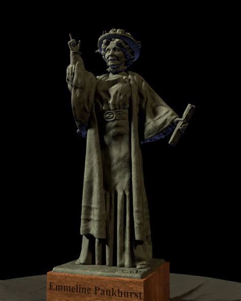 Emmeline Pankhurst statue modeled in 3D by Emil Solé