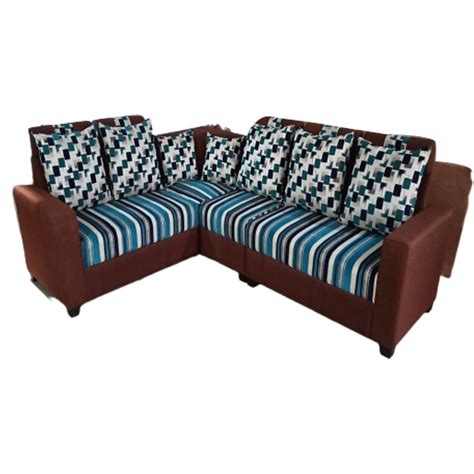 Wooden Multicolor Seven Seater L Shape Sofa Set At Rs Set In