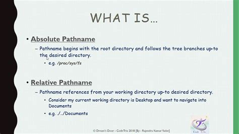 Hierarchical Directory Structure Absolute Path And Relative Path Youtube