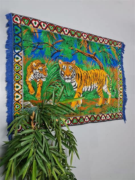 Vintage Tapestry Rug Bengal Jungle Tigers Bestwelhip