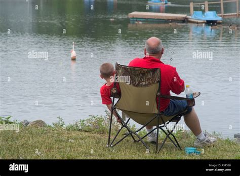 Father and Son Fishing Stock Photo - Alamy