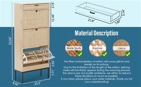 Amazon Brafab Freestanding Shoe Cabinet With Flip Drawers