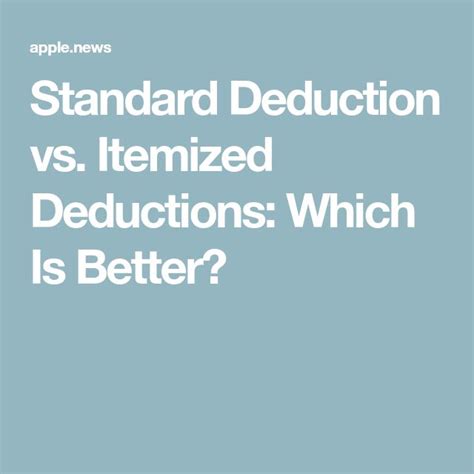 Standard Deduction vs. Itemized Deductions: Which Is Better? — TurboTax ...