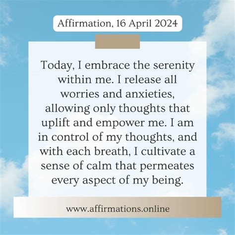 Affirmation 01 April 2024 Affirmations Online