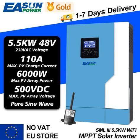 POWLAND 3 5KW 5 5KW Inverter Solare AC 220V DC 24VDC 48VDC MPPT 110A