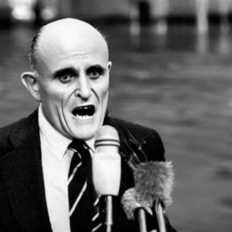 Vintage Photo Of Rudy Giuliani As Nosferatu Stable Diffusion