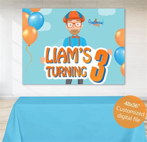 Blippi birthday banner Blippi birthday backdrop Blippi | Etsy