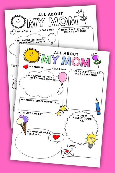 All About My Mom Printable Free Worksheet Artofit