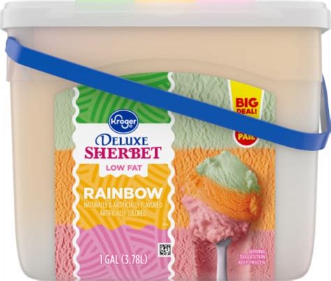 Kroger Deluxe Low Fat Rainbow Sherbet Party Pail Big Deal Gallon