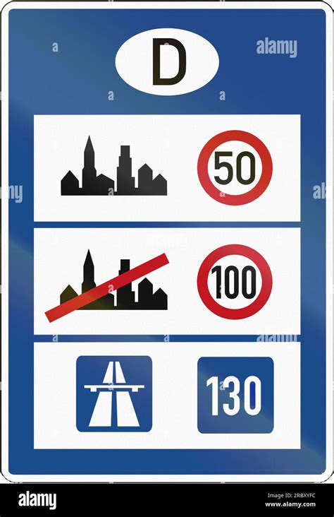 Information At Border Crossings About German Speed Limits And Advised