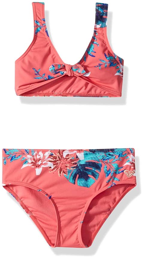 Roxy Swimwear Girls Coral Tropical Day Dream Bikini Set Walmart