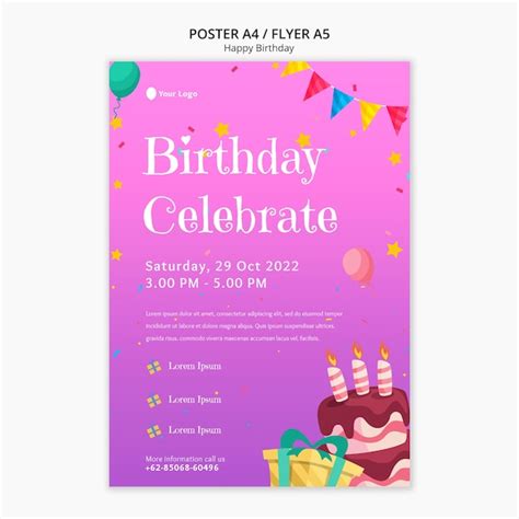 Free Psd Birthday Party Celebration Poster Template