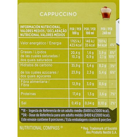 Cappuccino Nescafé Dolce Gusto 186 4g Café Cafés Chás