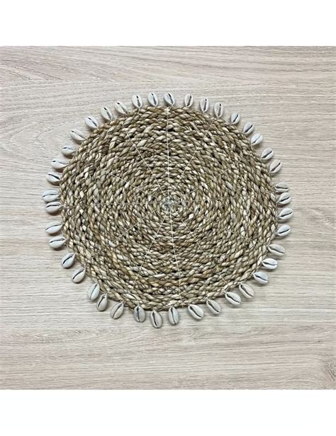 Dessous De Plat En Raphia Naturel Et Coquillages 20cm Coquillages De