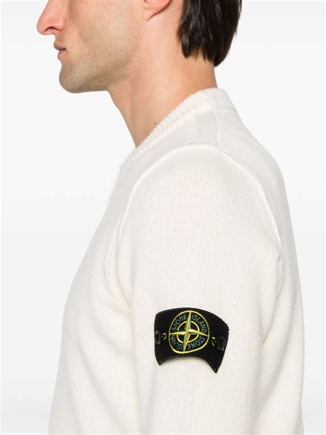 Stone Island Maglione Con Applicazione Compass Toni Neutri Farfetch It