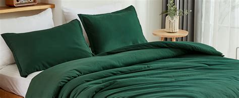 Litanika Dark Emerald Green Queen Comforter Set 3 Pieces