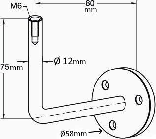 Support Platine Mural Inox Satinée Garde Corps