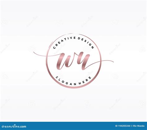 Initial Wu Handwriting Logo With Circle Template Vector Stock Vector