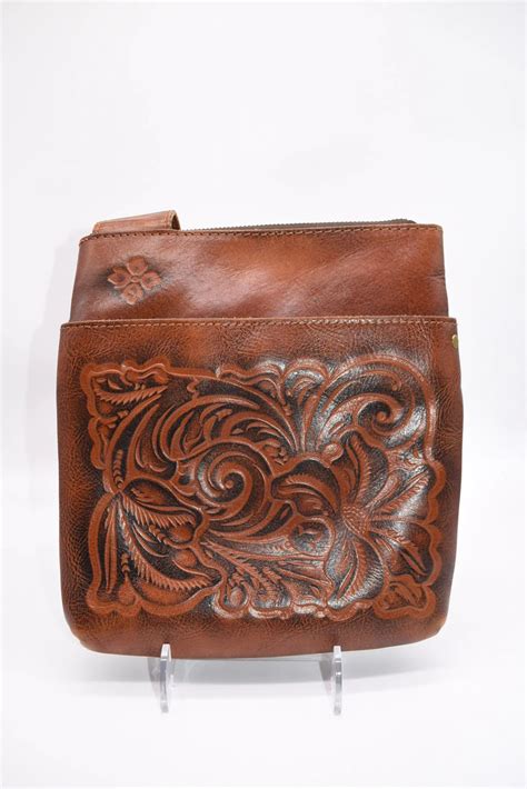 Patricia Nash Florence Tooled Leather Sling Crossbody Gem