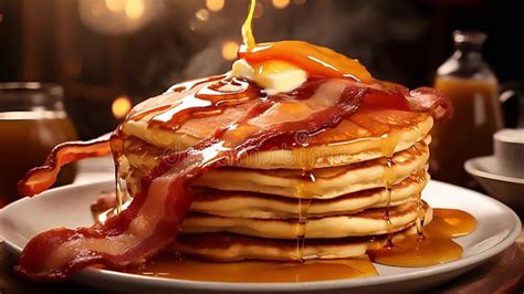 Food Video Clip A Stack Of Fluffy Pancakes No Stock Video Video