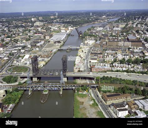 Aerial View Of Passaic River Newark New Jersey Usa Stock Photo